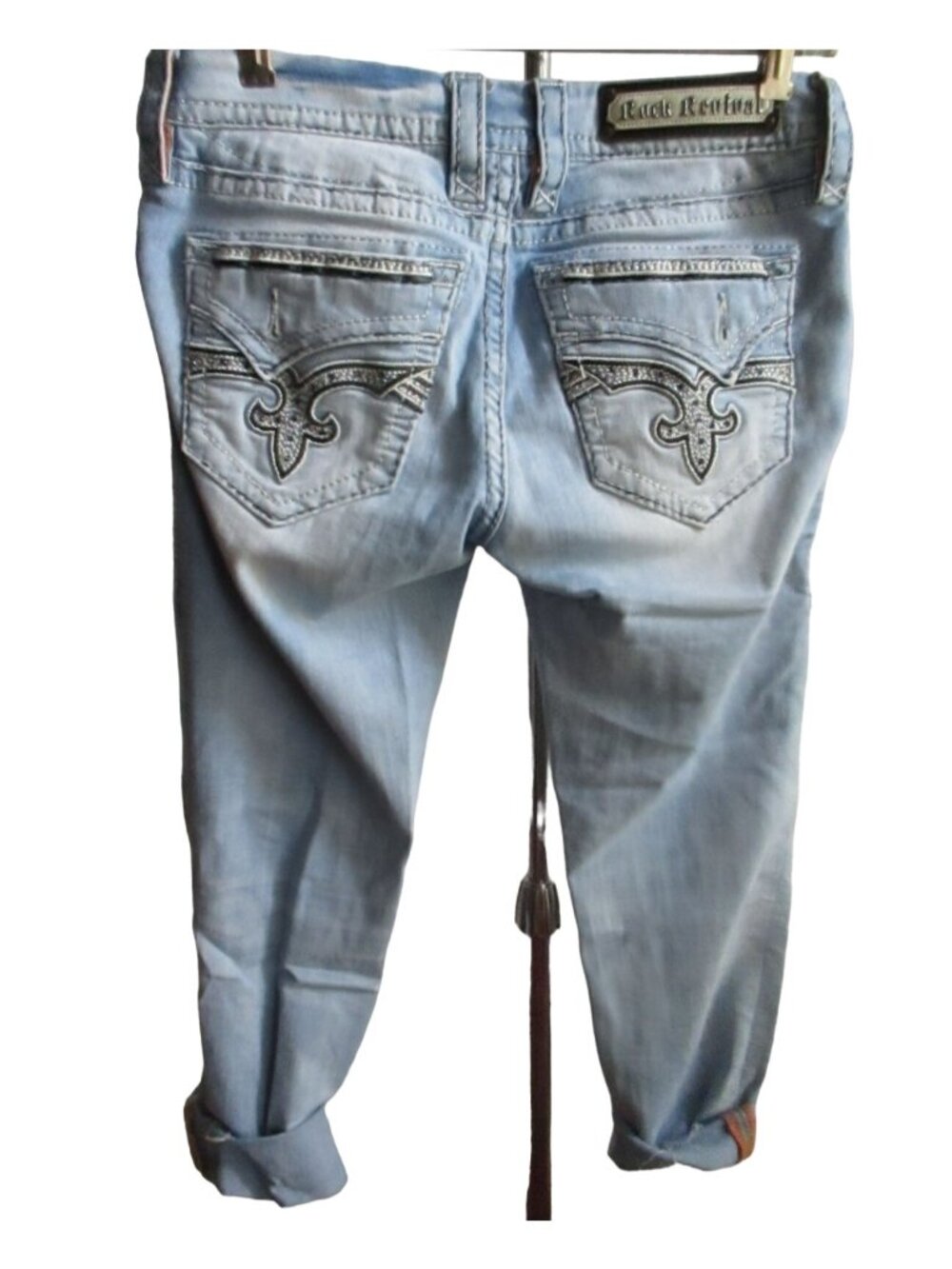 Rock Revival Joni Skinny 27 Women's Jeans Cutoff Capris 31x24 altered
